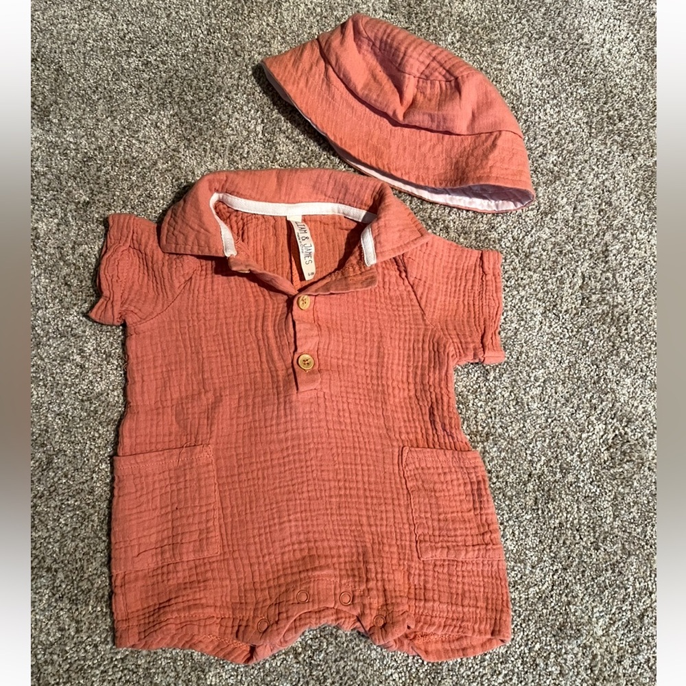 Summer Romper with Hat, size 9 months